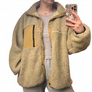Khaki green Teddy/Sherpa jacket